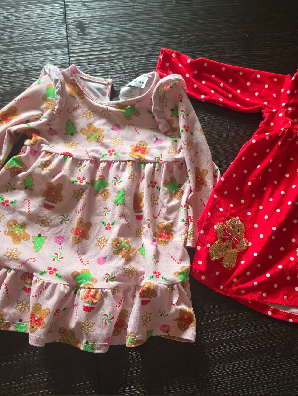 Rare Editions Pink & Red Gingerbread Holiday Pajama Nightgowns